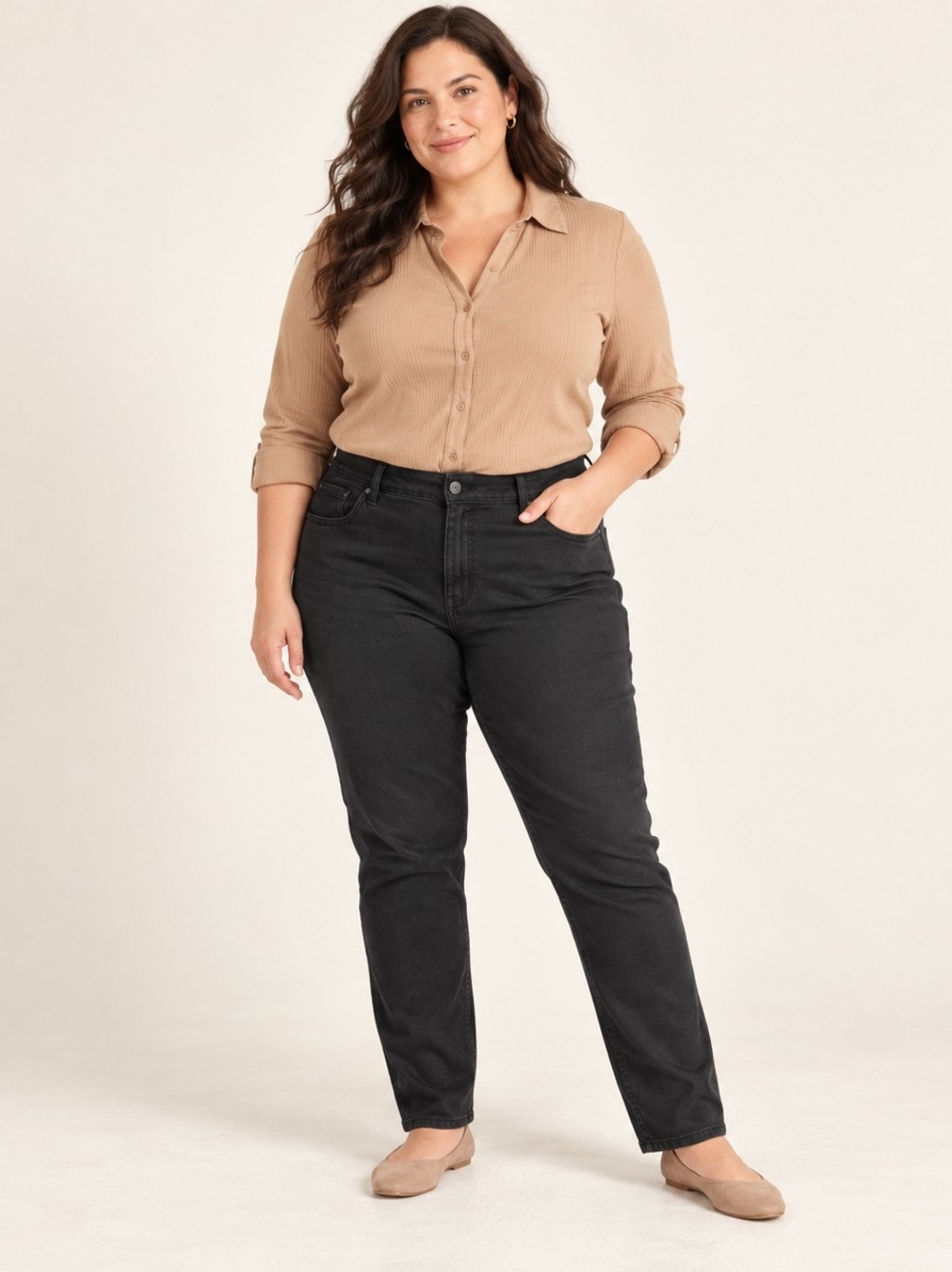 Lane Bryant Black Straight Leg Jeans
